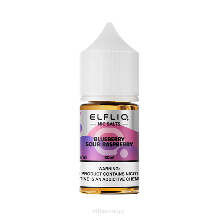 ELFBAR ELFLIQ Nic salt 30 ml Blåbærsur bringebær VDT212 Elfbar Puffs