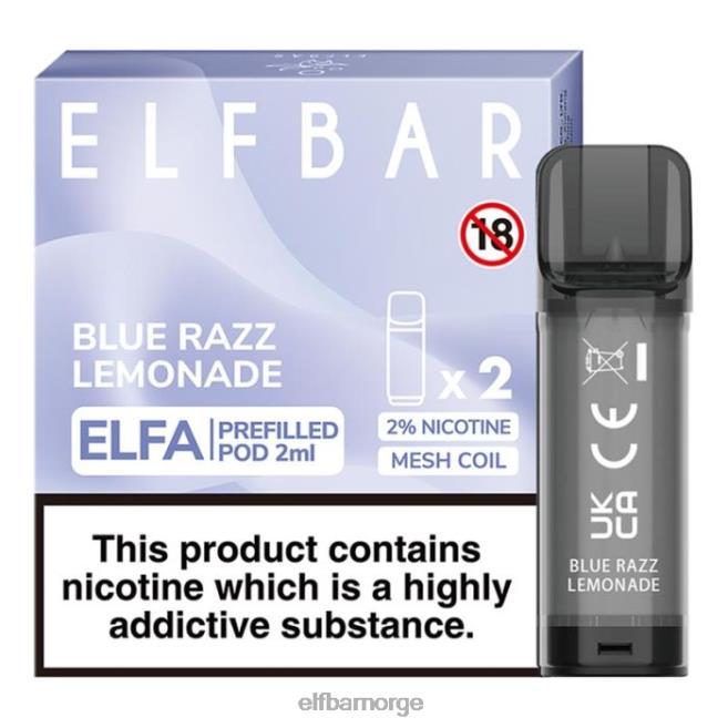 elfbar elfa ferdigfylt pod - 2ml - 20mg (2 pakke) 86L26129 jordbær bringebær kirsebæris
