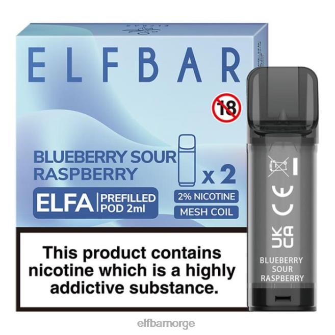 elfbar elfa ferdigfylt pod - 2ml - 20mg (2 pakke) 86L26129 jordbær bringebær kirsebæris