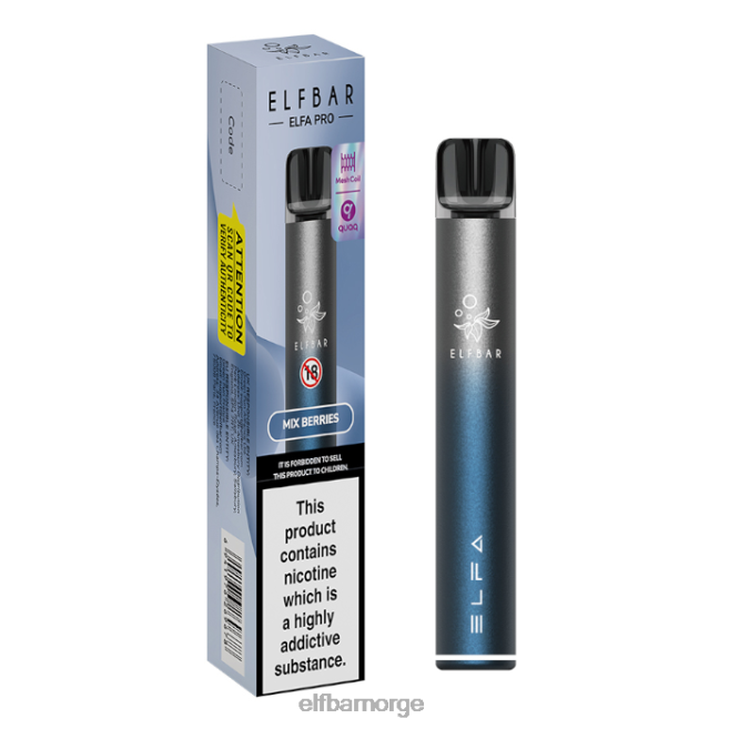 elfbar elfa pro podsett - oppladbar 86L2666 aurora blå + kiwi pasjonsfrukt ferdigfylt pod