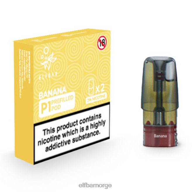 elfbar mate 500 p1 ferdigfylte pods - 20mg (2 pakke) 86L26143 banan