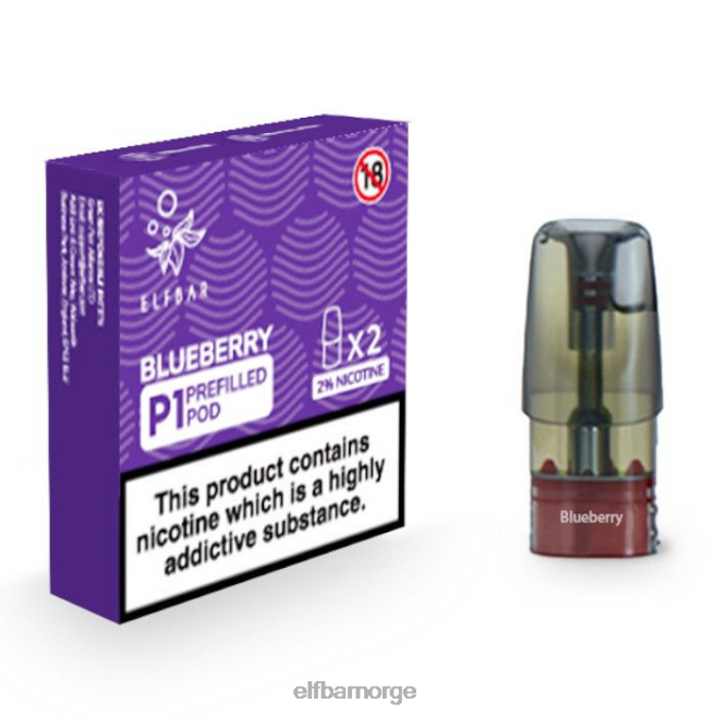 elfbar mate 500 p1 ferdigfylte pods - 20mg (2 pakke) 86L26144 blåbær