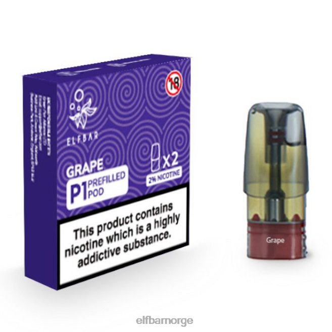 elfbar mate 500 p1 ferdigfylte pods - 20mg (2 pakke) 86L26145 drue
