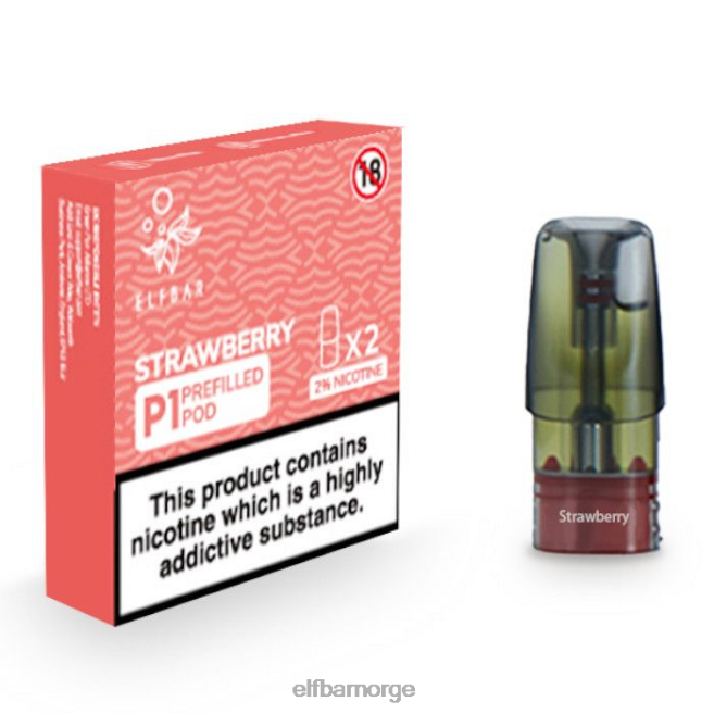 elfbar mate 500 p1 ferdigfylte pods - 20mg (2 pakke) 86L26146 jordbær