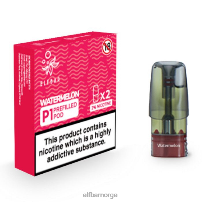 elfbar mate 500 p1 ferdigfylte pods - 20mg (2 pakke) 86L26147 vannmelon