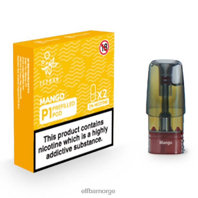 elfbar mate 500 p1 ferdigfylte pods - 20mg (2 pakke) 86L26153 mango