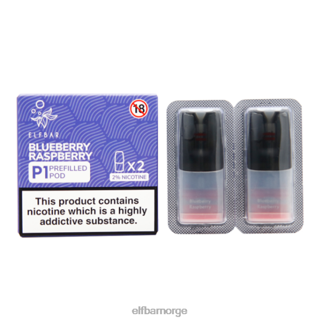 elfbar mate 500 p1 ferdigfylte pods - 20mg (2 pakke) gale blå 86L26160