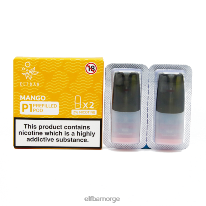elfbar mate 500 p1 ferdigfylte pods - 20mg (2 pakke) gale blå 86L26160