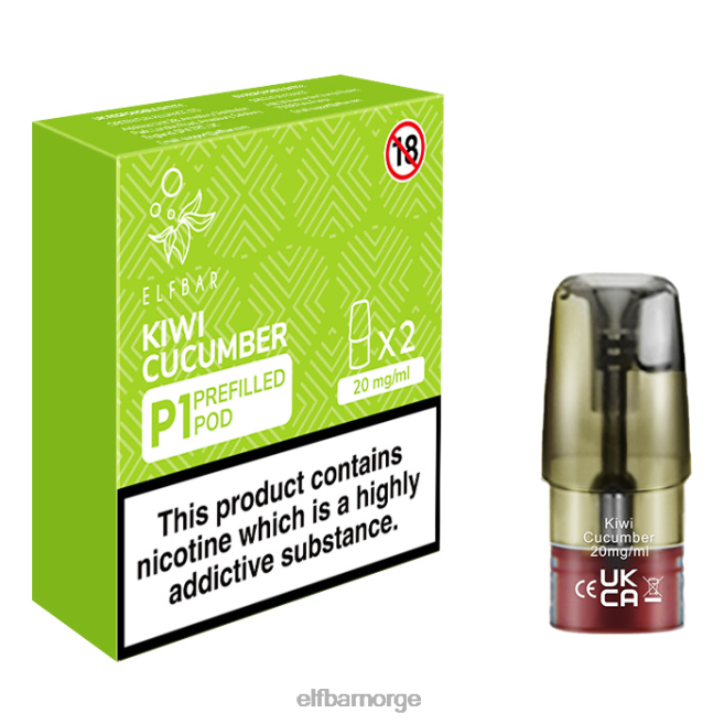 elfbar mate 500 p1 ferdigfylte pods - 20mg (2 pakke) xenon 86L26168