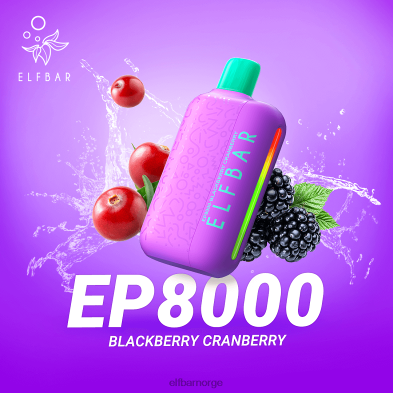 ELFBAR engangs vape nye ep8000 puffs bjørnebær tyttebær X442467