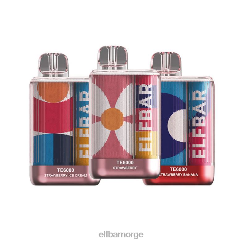 ELFBAR engangs vape te6000 jordbærkombinasjoner jordbær iskrem X442493