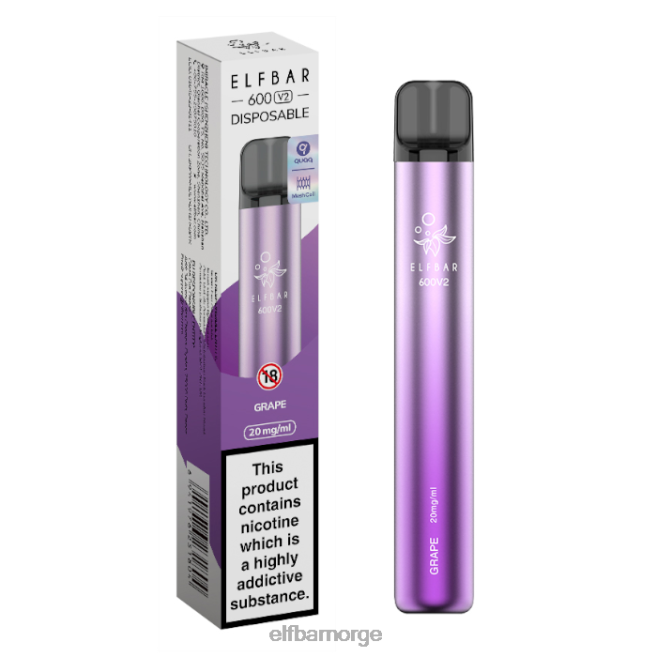 elfbar 600v2 engangsvape - 20mg 86L2618 jordbær bringebær kirsebæris