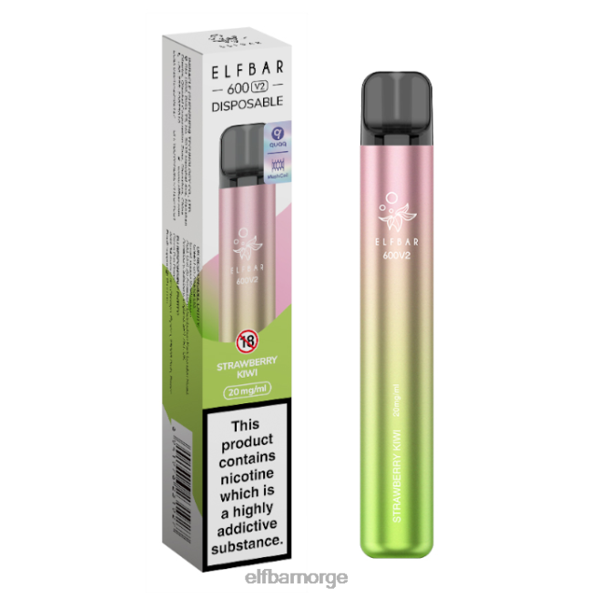 elfbar 600v2 engangsvape - 20mg 86L2618 jordbær bringebær kirsebæris